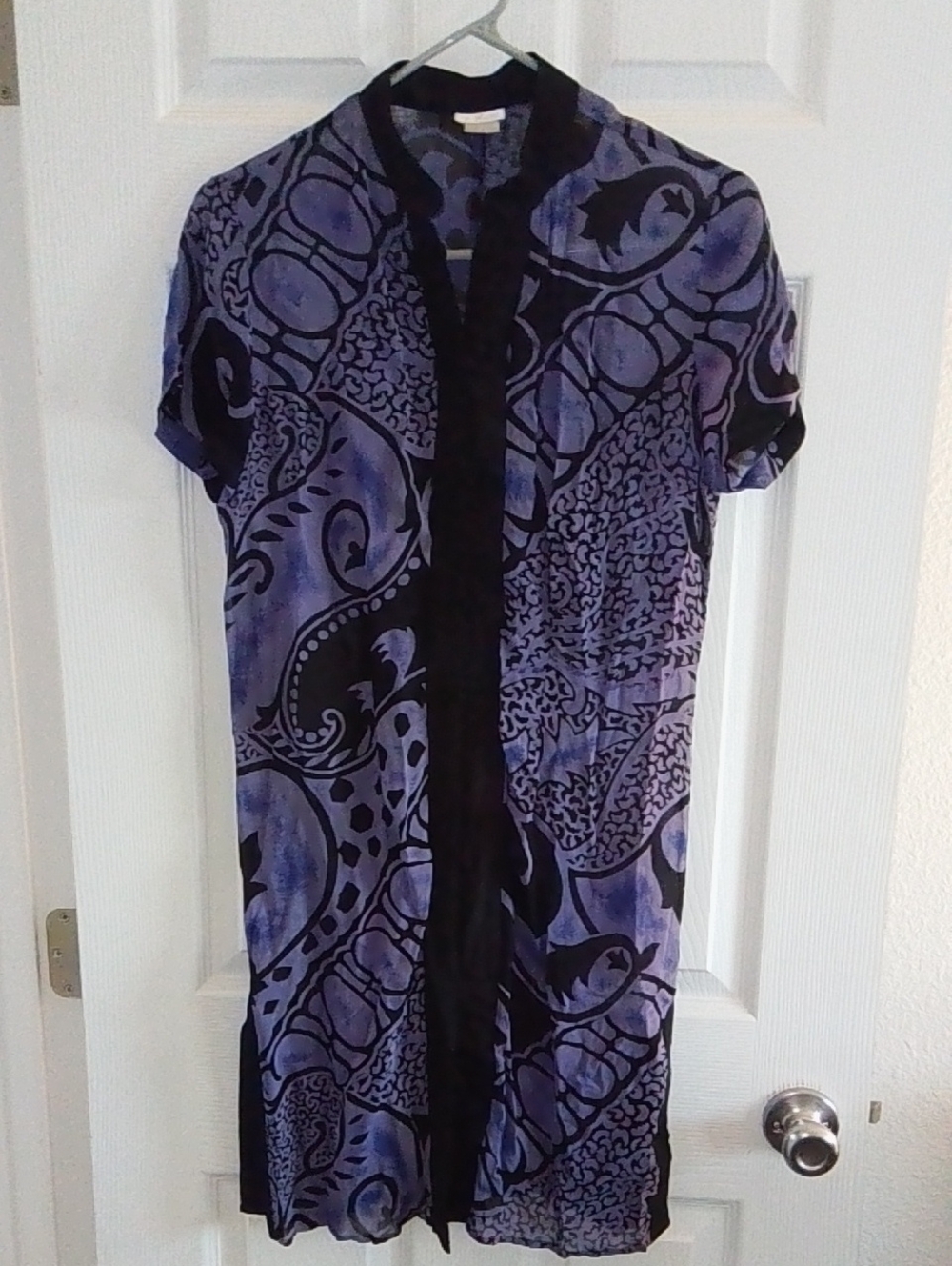 LJ Rose Purple and Black Open-Front Layer. 2 Splits On The Side & 2 Splits Back